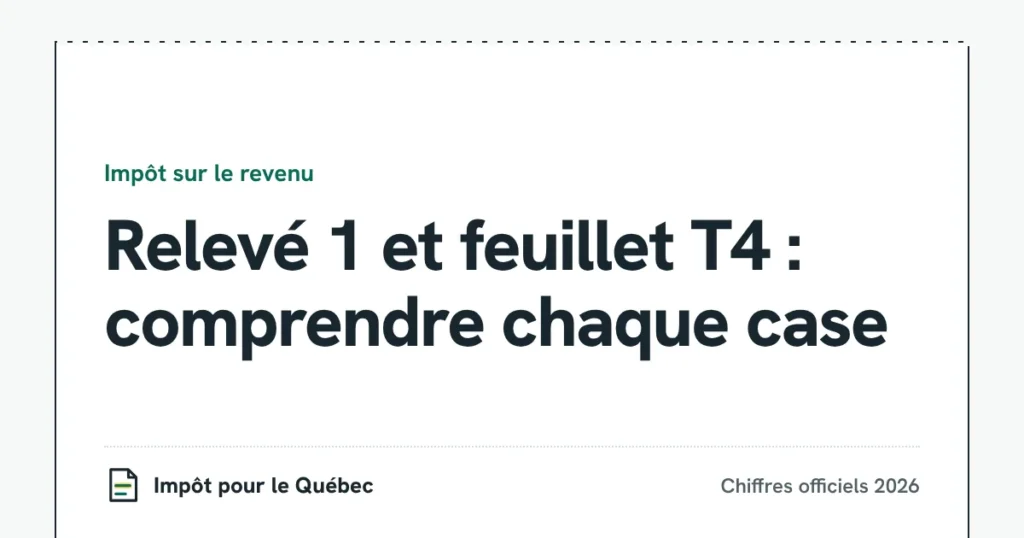 Relevé 1 et feuillet T4 : comprendre chaque case